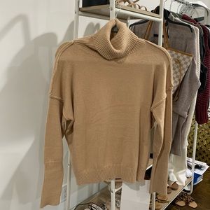 Neutral Beige Turtleneck Sweater